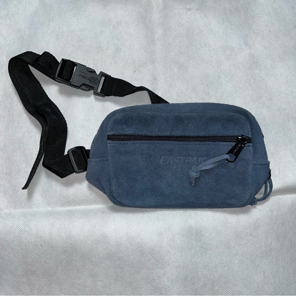 Vintage Eastpak blue suede made in the USA belt bag
